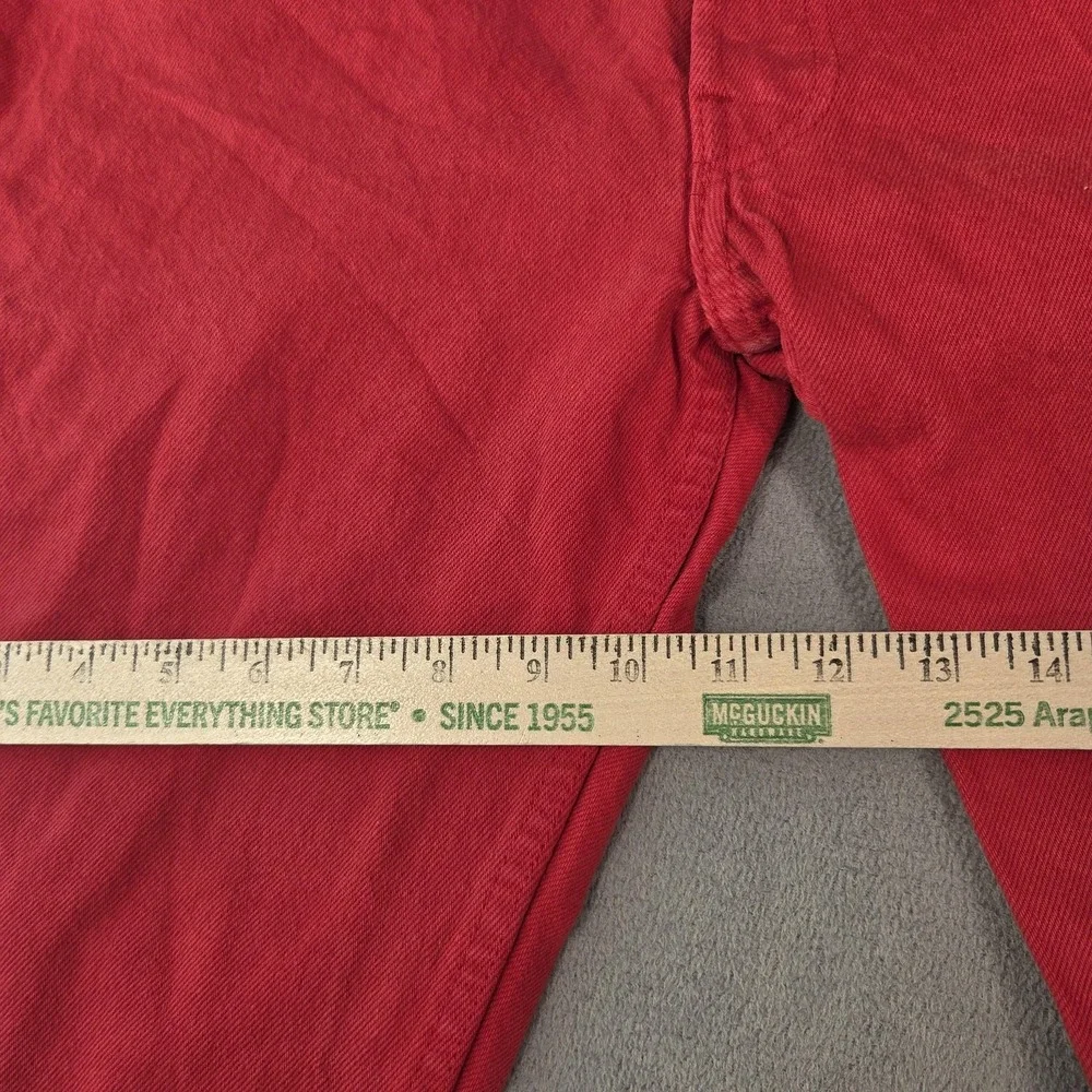 Vintage Levis 501 Jeans Mens Red Button Fly Made USA Straight Leg 90s Fits 28x30